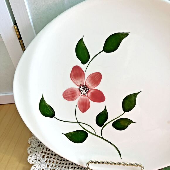 Oval Platter Blue Ridge Floral Peggy Pattern 12" Hand Painted - Picture 3 of 11